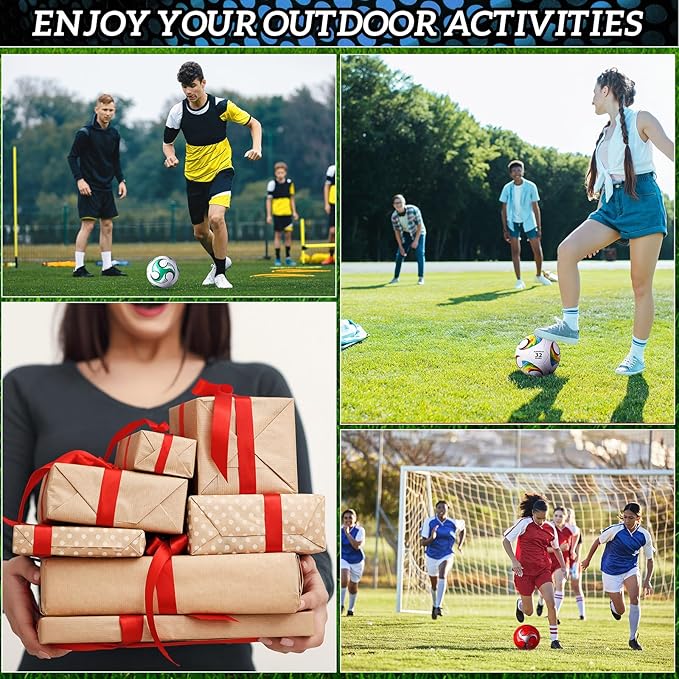 20 Pcs Soccer Balls Bulk with Pump and Net Bag Sport Ball Size 4/5 Outdoor Deflated Soccer Ball for Youth Adult Training Practice Game Match Operation Christmas