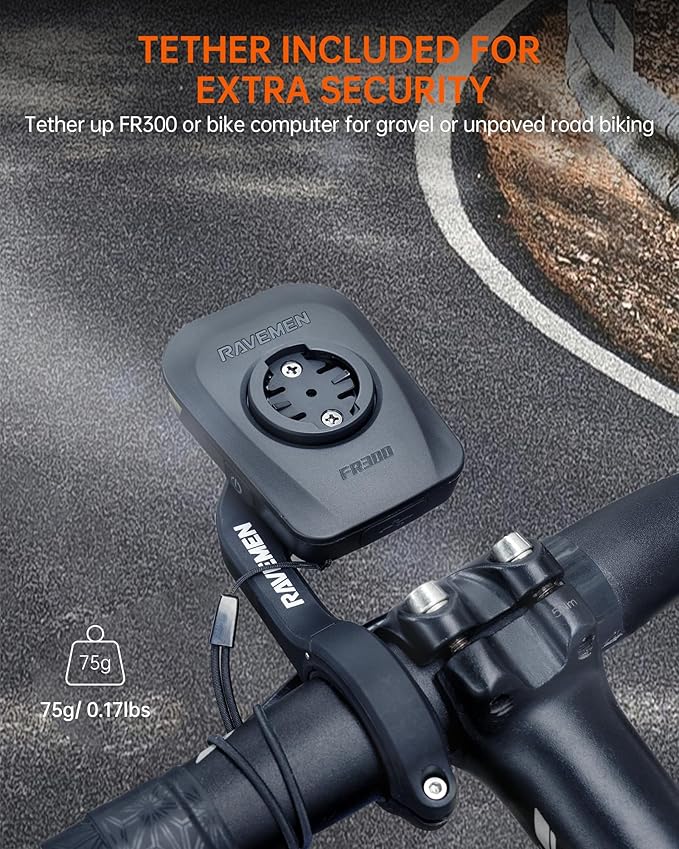 RAVEMEN FR300 Compatible with Garmin/Wahoo Bike Computer, 300 Lumen Warning Flashing 6 Modes Cycling Computer Accessories with Auto On Off, USB C Rechargeable for Road Bike (Patent Protected)
