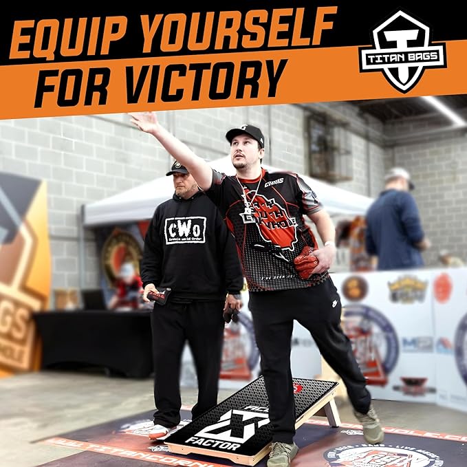 Titan Bags X Factor Cornhole Boards - ACL Elite Approved Cornhole Board Set w/Patent Pending X Underside Bracing for Maximum Durability - Regulation Size for Professional & Outdoor Sports Game