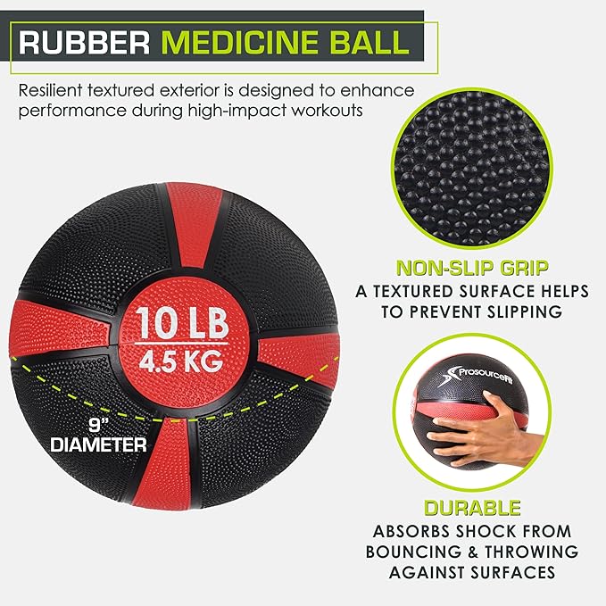ProsourceFit Weighted Medicine Ball for Full Body Workouts