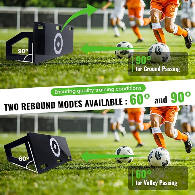 Soccer Rebounder Board,3-Angle Adjustable | Portable Foldable,Football Training Wall with Non-Slip Base for Passing & Shooting Practice | Soccer Rebounder,Adults/Kids Outdoor Training Equipment