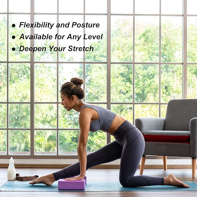 uxcell Yoga Block Light Weight High-Density EVA Foam Brick for Beginners, Yogis, Pilates, Meditation