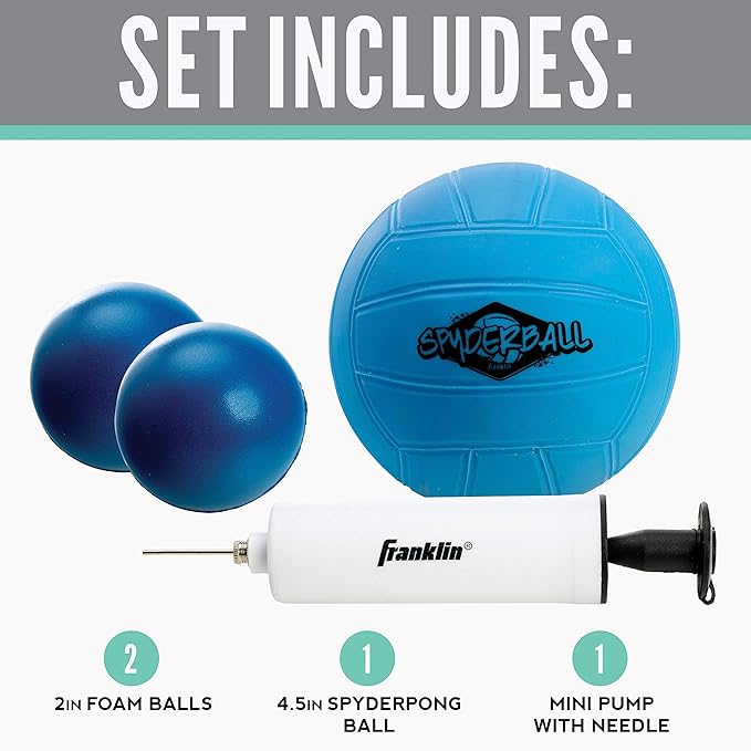 Franklin Sports Spyder Pong Tennis - Table Tennis, Volleyball + 4 Square - Includes Net, Table, Paddles + Ball