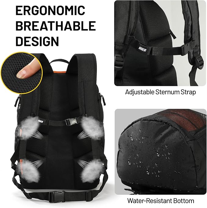 MIER Gym Backpack 40L Basketball Backpack with Ball Compartment & Shoes Storage Multi-Functional Sports Soccer Bag Large Equipment Back Pack Volleyball Backpacks for Men Women