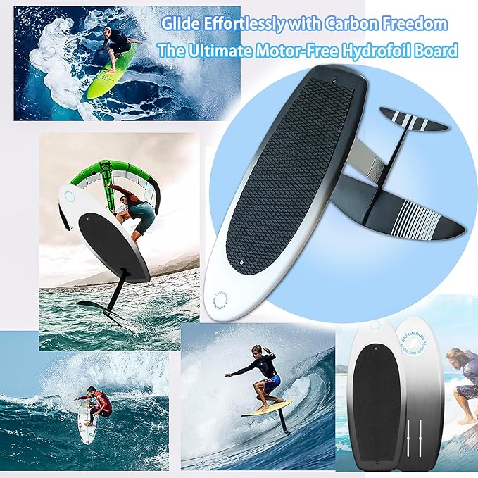 Carbon Fiber Hydrofoil Surfboard - Motor-Free Lift Board for Stand-Up Floating & Racing | Ultra-Lightweight Non-Inflatable Design
