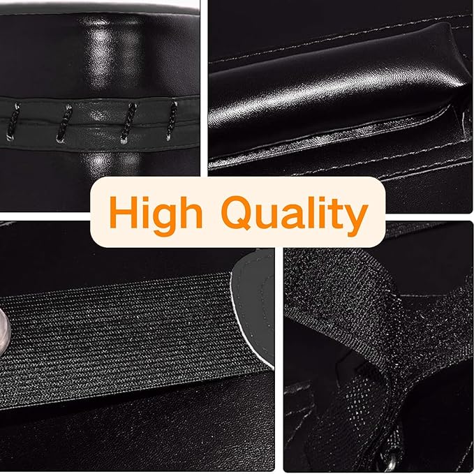 TLBTEK Taekwondo Kick Shield - Muay Thai MMA Karate Kickboxing Training Pads - Curved Leather Strike Shield