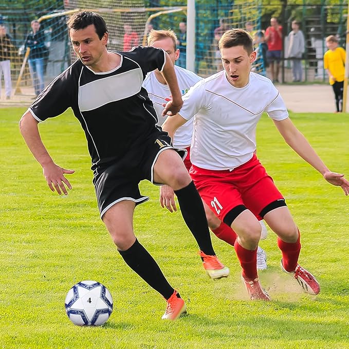 18 Pcs Soccer Balls Football with 4 Pumps Sports Soccer Balls Official Size Soccer Indoor Outdoor Soccer for Child Teens Adult Players Game Training Back to School Gift