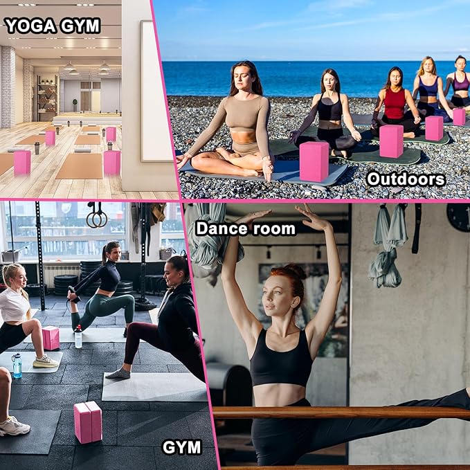 20 Pcs Yoga Blocks 9''x6''x3'' High Density EVA Foam Bricks Yoga Foam Exercise Blocks Improve Strength Balance and Flexibility, Light Weight and Non-Slip Surface for Pilates Meditation