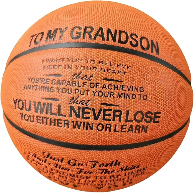 Engraved Indoor Outdoor Basketball Gift for Son, Grandson, Daughter- Personalized Basketball Gifts, Custom Christmas Birthday Graduation Present from Mom Dad,Orange Blue Pink.