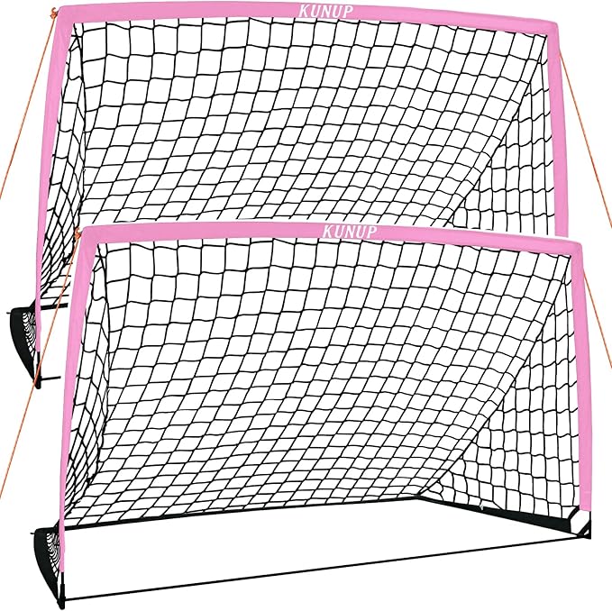 2 of 5×3 6x4 9x5 FT Portable Kids Soccer Goals Set, Foldable Soccer Practice Nets for Backyard with Carrying Bag for Toddler Youth Pop Up Soccer Training Equipment Indoor Outdoor Sports Game Gift