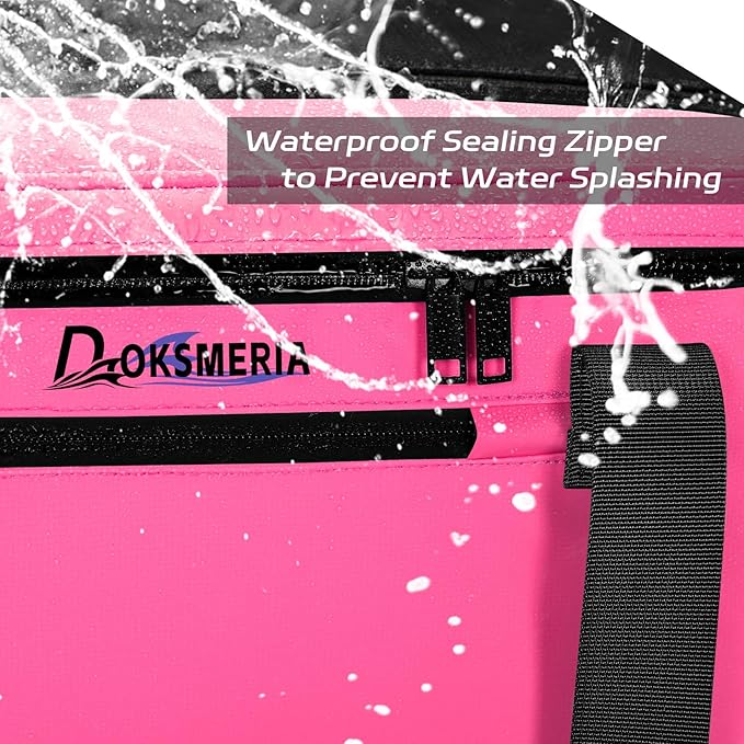 Paddle Board Cooler Waterproof, Super Capacity SUP Paddleboard Deck Cooler with Shoulder Strap & 6 Elastic Rope Clips, Paddle Board Accessories Bag for Stand Up Paddleboard and Kayak