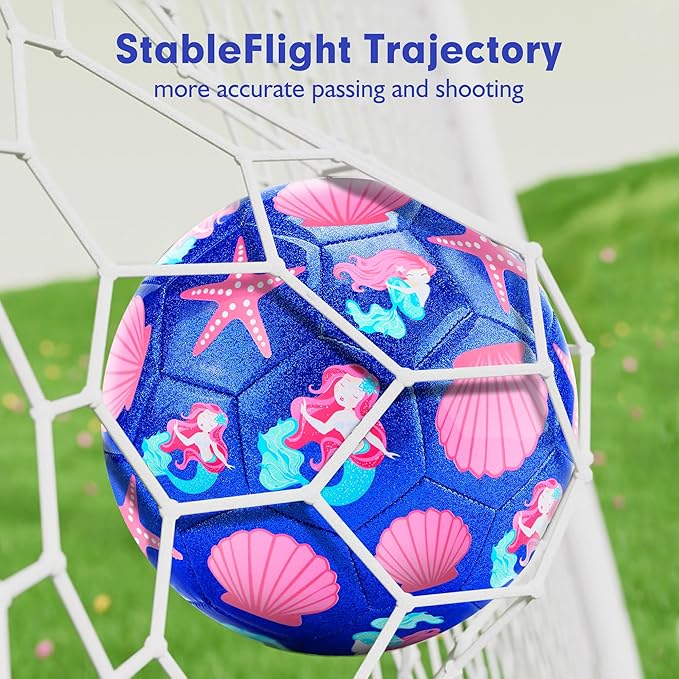 Soccer Balls Size 3 for Girls Soccer Ball for Kids Aged 4-6 6-8 Beginners Outdoors Sports Ball Recreation Playing Ball Birthday Christmas Back to School Gifts