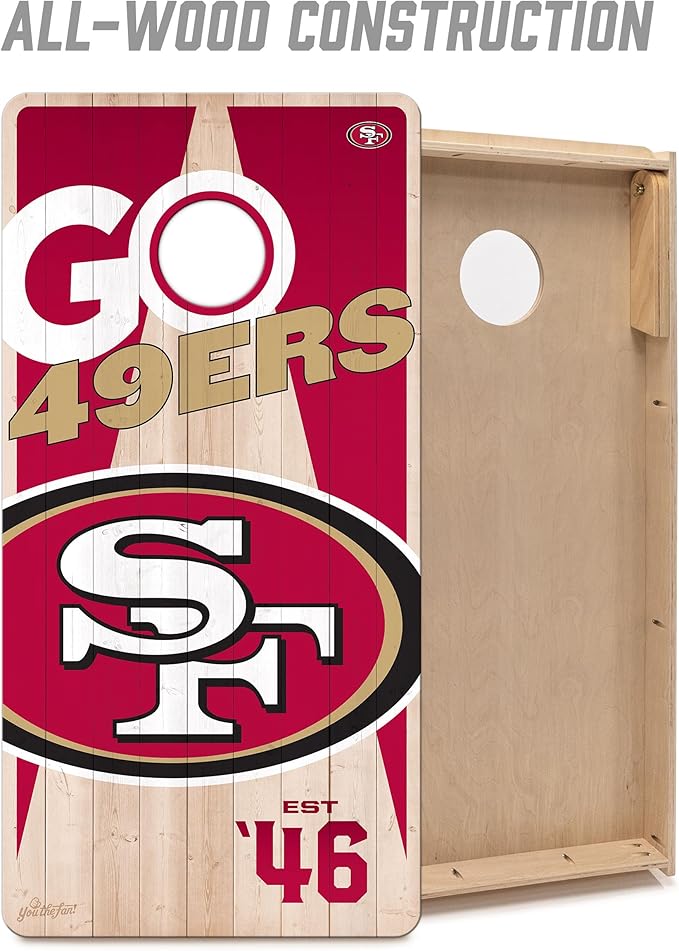 YouTheFan NFL 2’ x 4’ Professional Wood Cornhole Game