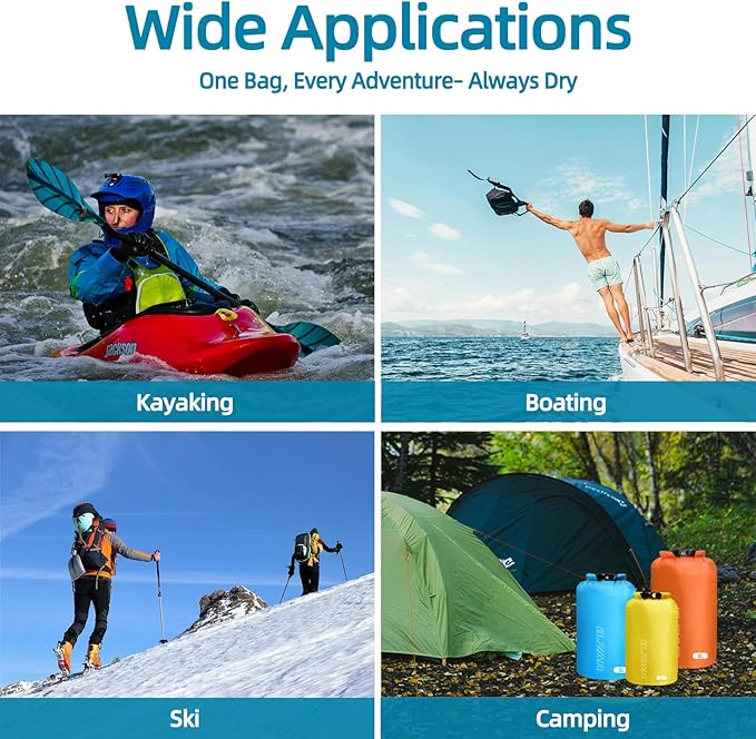 6PCS Dry Bags Waterproof, Lightweight Dry Bags for Kayaking Waterproof,Outdoor Waterproof Bag for Kayaking Hiking Boating Camping