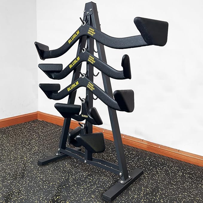 Lat Pull Down Bar Gym Accessory Rack, Lat Pulldown Attachments Cable Attachment Storage Rack for Mag Grip - Home Gym Fitness Heavy Duty A-Frame Stand