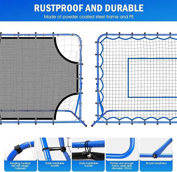 Three Mode Soccer Goal & Rebounder Net & Target Net,Four Targets for Precise Training,Tough-Built for Intense Shots,Quick-Switch Angle Soccer Training for Control/Passing Practice for Kids Teen