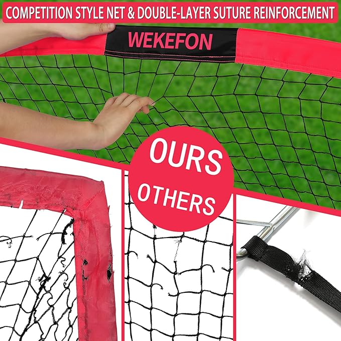 Soccer Goal with Carry Bag, 10/9MM Strengthen Pole, Arched Design, Kids Soccer Goals for Backyard Set 5x 3.1/3.6x2.7/2.9x2.4ft Portable Pop Up Soccer Nets for Toddler, Adults, Youth Games, Play, Gifts