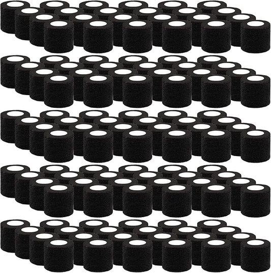 BQTQ 120 Rolls Self Adhesive 2 Inch Black Self Adherent Wrap Tape Sticky Bandage Athletic Wrap for Sports & Vet Wrist & Ankle Sprains
