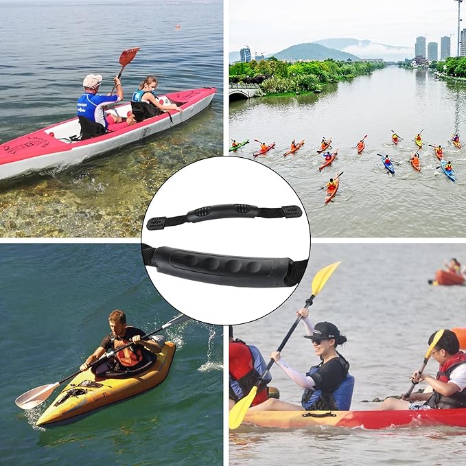 8 Pack Kayak Handles Replacement, Heavy Duty Kayak Carry Handles, Durable Canoe Boat Side Mount Handle Accessory Kit for Kayaks Boat Suitcase Luggage, Black, Including 40 Mounting Screws