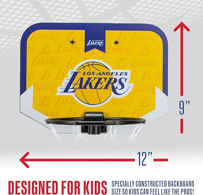 Franklin Sports NBA Team Over The Door Basketball Hoop - Kids Indoor Mini Basketball Hoop with Basketball - NBA Fan Shop Mini Hoop for Bedroom & Office