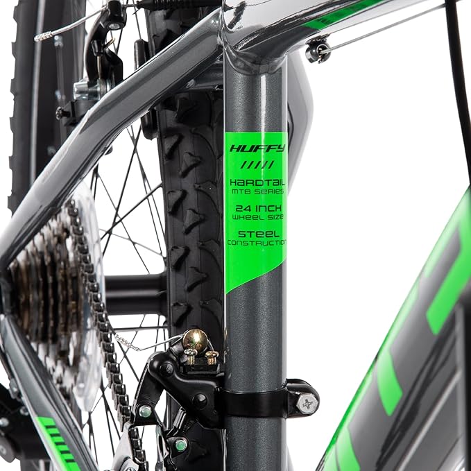 Huffy Stone Mountain Hardtail Mountain Bike for Boys/Girls/Men/Women, 20"/24"/26" Sizes, 6 or 21 Speed Shimano Twist Shifting, Front or Dual Suspension, Comfort Saddle, Sleek Colors