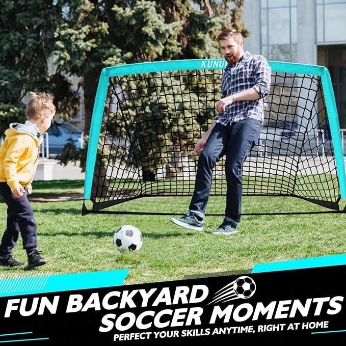 2 of 5×3 6x4 9x5 FT Portable Kids Soccer Goals Set, Foldable Soccer Practice Nets for Backyard with Carrying Bag for Toddler Youth Pop Up Soccer Training Equipment Indoor Outdoor Sports Game Gift