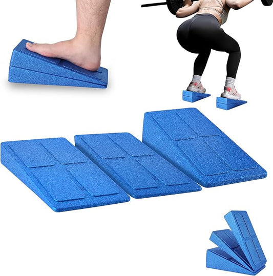 Slant Board Squat Wedge for Calf Stretching,3 Pcs 12" x 6.3" Foot Stretcher Balance Board for Plantar Fasciitis, Adjustable Foam Slant Board Wedge Great for Exercises