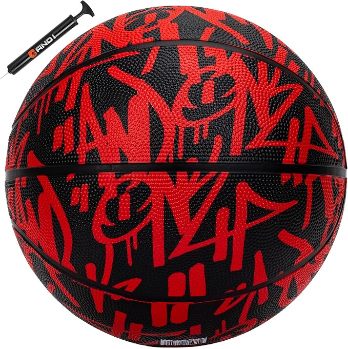 AND1 Fantom Graffiti Rubber Basketball - Streetball for Indoor and Outdoor Use, Deep Channel Construction and Durability