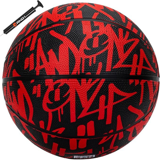 AND1 Fantom Graffiti Rubber Basketball - Streetball for Indoor and Outdoor Use, Deep Channel Construction and Durability