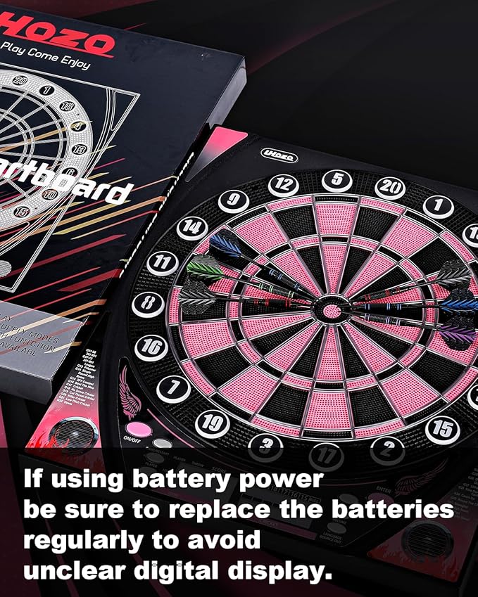 Electronic Dart Board with Bright Score Display, Multiple Games, and Durable Design-Perfect for Family Fun and Competitions-Includes Soft Tip with 12 Darts