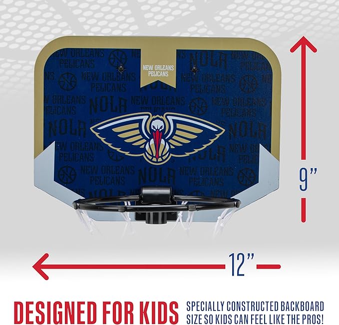 Franklin Sports NBA Team Over The Door Basketball Hoop - Kids Indoor Mini Basketball Hoop with Basketball - NBA Fan Shop Mini Hoop for Bedroom & Office