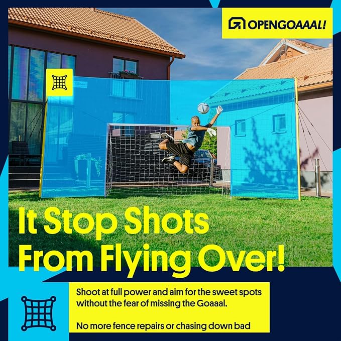 Soccer Goals & Soccer Backstop Net with Rebounder - All-in-One Backyard Net - Sports & Outdoors Soccer Goal for Volley, Passing, Solo Training