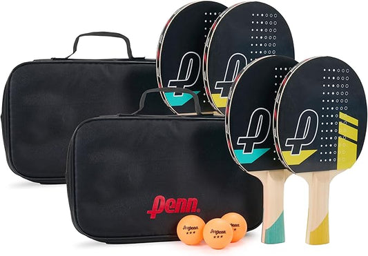 Penn 5.0 Professional Ping Pong Paddles - Choose Single Table Tennis Paddle, or Deluxe 2 or 4 Player Kit with Balls and Storage Case