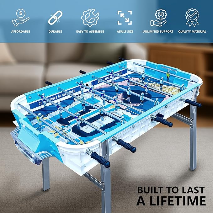 Outdoor Foosball Table Adult Size - Game Tables for Adults with Balls & Players - Soccer Table Game for Indoor Use - Weatherproof Perfect for Tournaments