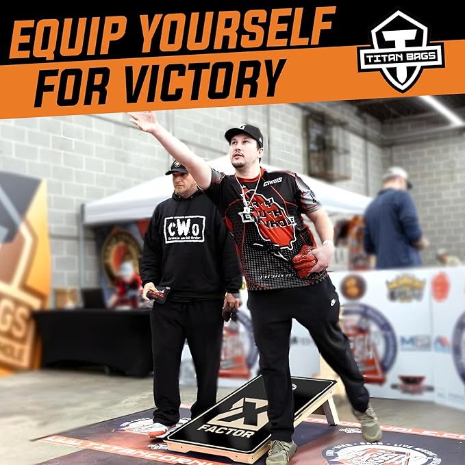 Titan Bags X Factor Cornhole Boards - ACL Elite Approved Cornhole Board Set w/Patent Pending X Underside Bracing for Maximum Durability - Regulation Size for Professional & Outdoor Sports Game