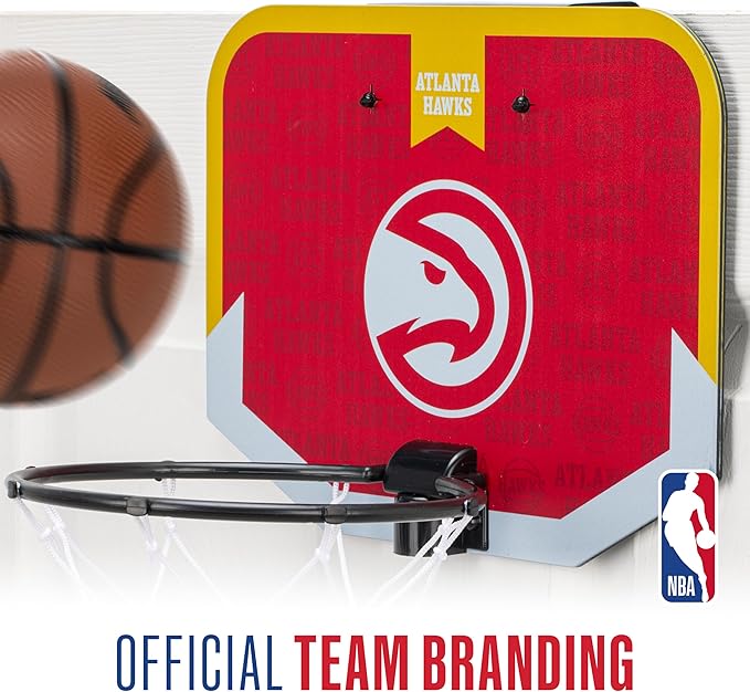 Franklin Sports NBA Team Over The Door Basketball Hoop - Kids Indoor Mini Basketball Hoop with Basketball - NBA Fan Shop Mini Hoop for Bedroom & Office