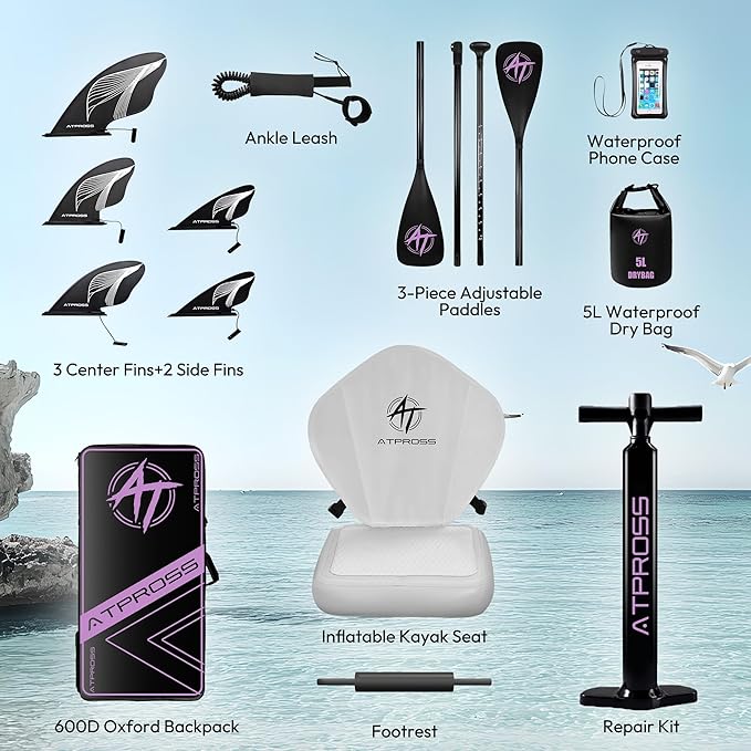 12'x36 Inflatable Paddle Board, 500lbs Extra Wide Stand Up Paddleboard for Adults with Premium SUP Accessories Kit & Backpack, Blow Up Kayak Non-Slip Stable Deck Boat for Yoga Fishing Surf