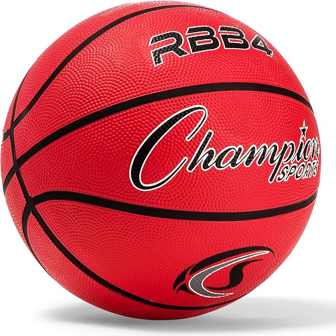 Champion Sports Rubber Basketballs – Heavy Duty Pro-Style, Indoor/Outdoor Use, Premium Basketball Equipment for Physical Education, Various Sizes & Colors (Size 3, 5, 6, 7)