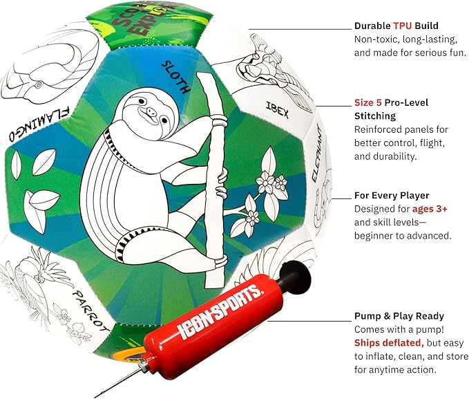 Crayola Score N’ Explore Officially Licensed 5” Color Ball, Interactive Coloring Soccer Ball for Kids, Fun Learning Toy Activity Ball
