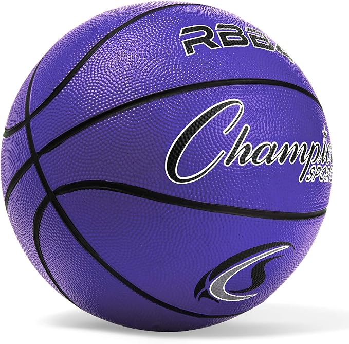Champion Sports Rubber Basketballs – Heavy Duty Pro-Style, Indoor/Outdoor Use, Premium Basketball Equipment for Physical Education, Various Sizes & Colors (Size 3, 5, 6, 7)