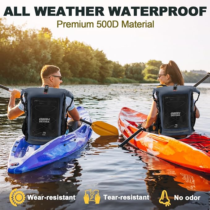 Waterproof Backpack Dry Bag 35L/55L/85L ā Heavy Duty Roll-Top Hiking Backpack Sack Keeps Gear Dry for Travel, Kayaking, Boating, Camping, Rafting and Fishing
