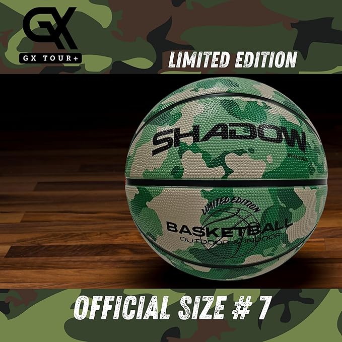 Shadow Limited Edition Basketball, Regulation Size 7, 29.5 inches, White Grey. Indoor and Outdoor. Great Gift idea.