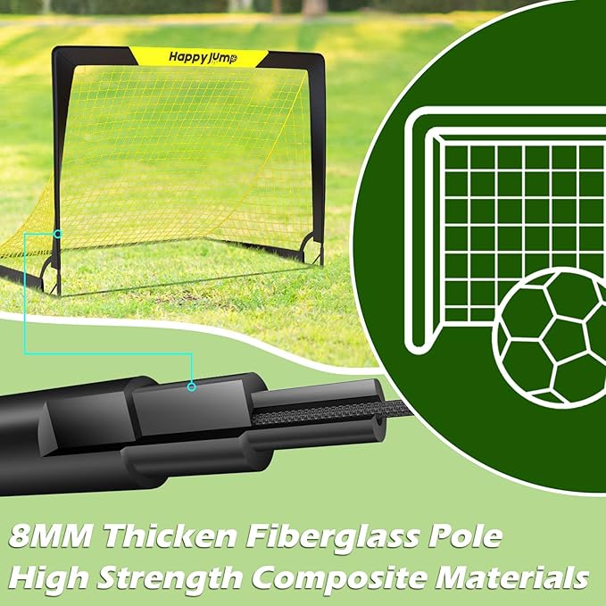 Soccer Goal Pop Up Foldable Soccer Net for Backyard 7x5FT,5x3.6FT,4x3FT,3x2.2FT