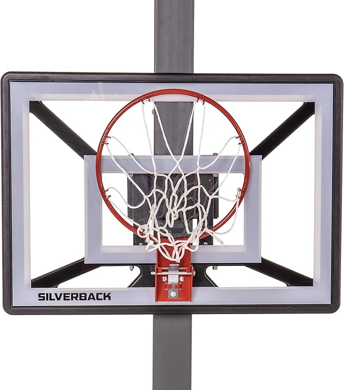 Silverback Junior Youth 33" Basketball Hoop with Lock ‘n Rock Mounting Technology Mounts to Round and Vertical Poles, Black (B8410W)
