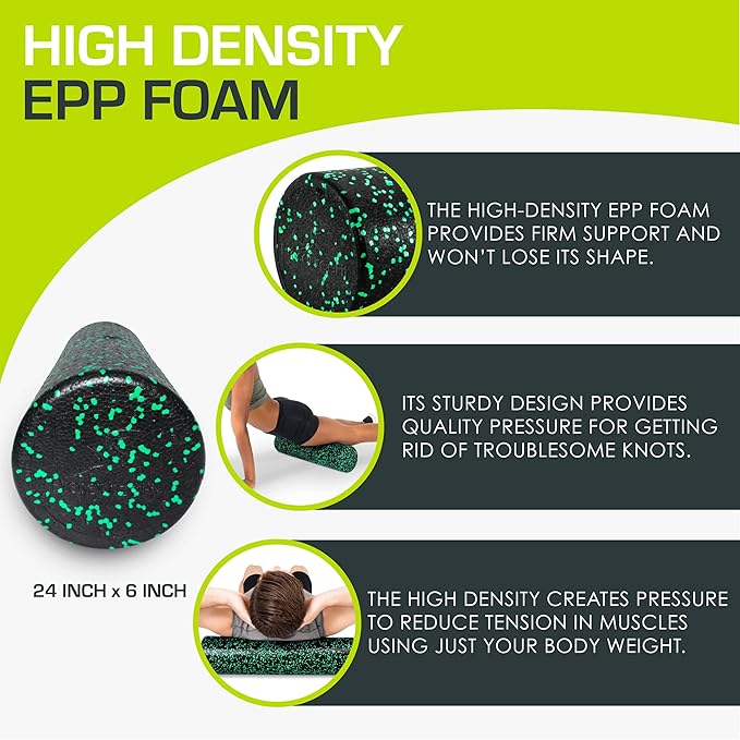 ProsourceFit High Density Foam Rollers 36 - inches Long,Firm Full Body Athletic Massage Tool for Back Stretching, Yoga, Pilates, Post Workout Muscle Recuperation