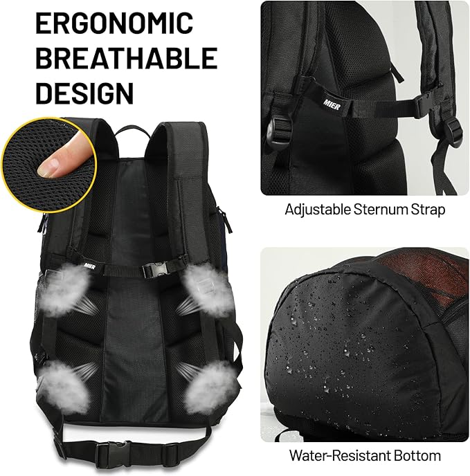 MIER Gym Backpack 40L Basketball Backpack with Ball Compartment & Shoes Storage Multi-Functional Sports Soccer Bag Large Equipment Back Pack Volleyball Backpacks for Men Women