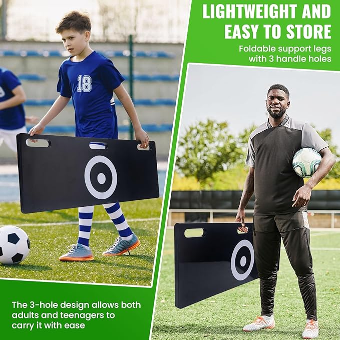 Soccer Rebounder Board,3-Angle Adjustable | Portable Foldable,Football Training Wall with Non-Slip Base for Passing & Shooting Practice | Soccer Rebounder,Adults/Kids Outdoor Training Equipment