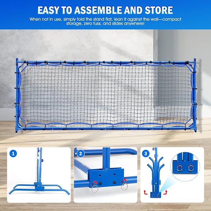 Pickleball Practice Rebounder Net for Dink Volley Solo Training Equipment, 7.9FT or 6FT 2in1 Mini Pickleball Net Portable Trainer for Outdoor Driveway Backyard Indoor Garage, Easy Setup & Storage