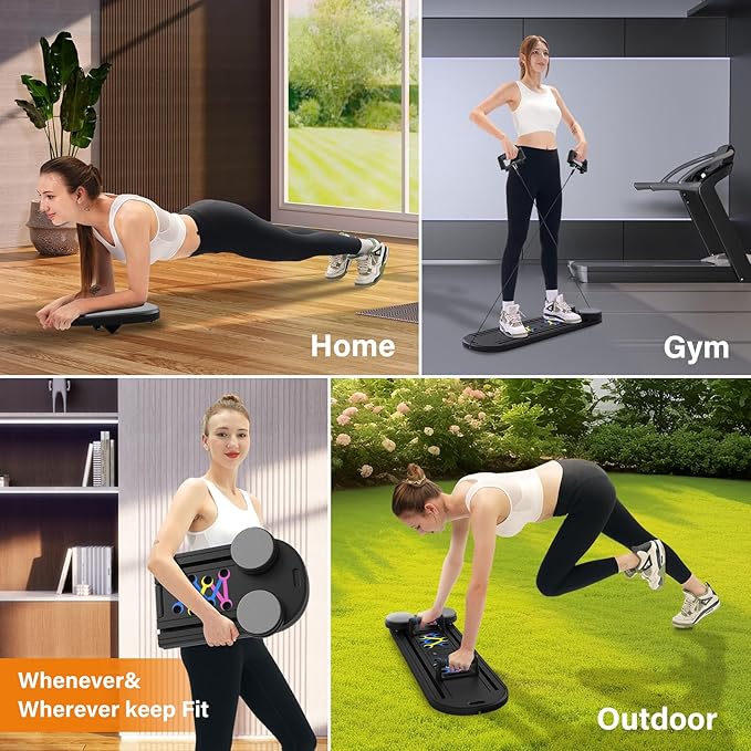 Pilates Board,Foldable Pilates Reformer Sets with Timer,Multifunctional Abdominal Pilates Board for Home Workout Equipment,Portable Ab Board Trainer Pilates Exercise Machine, Pilates Board for Women