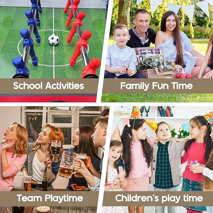 5ft Foosball Table,Mini Competition Soccer Table Game with All Accessories, Leg Levelers and Heavy-Duty Legs. Perfect for Home, Game Rooms, and Parties